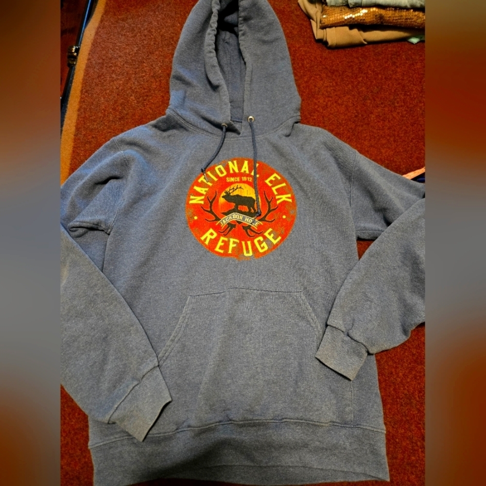 Jackson Hole WY Elk Refuge Sweater Hoodie Women's Medium Not Tags